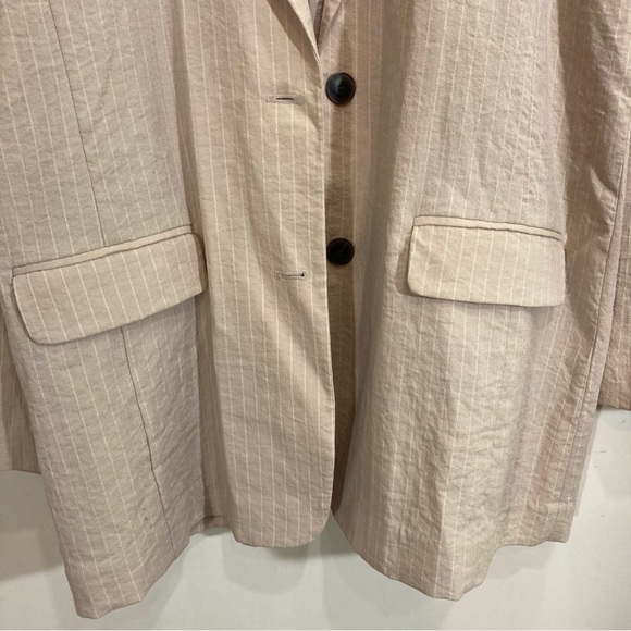 *Sold Treasure & Bond Long Blazer Pinstripe Tan Beige Oversized Sz XL - Picture 5 of 11